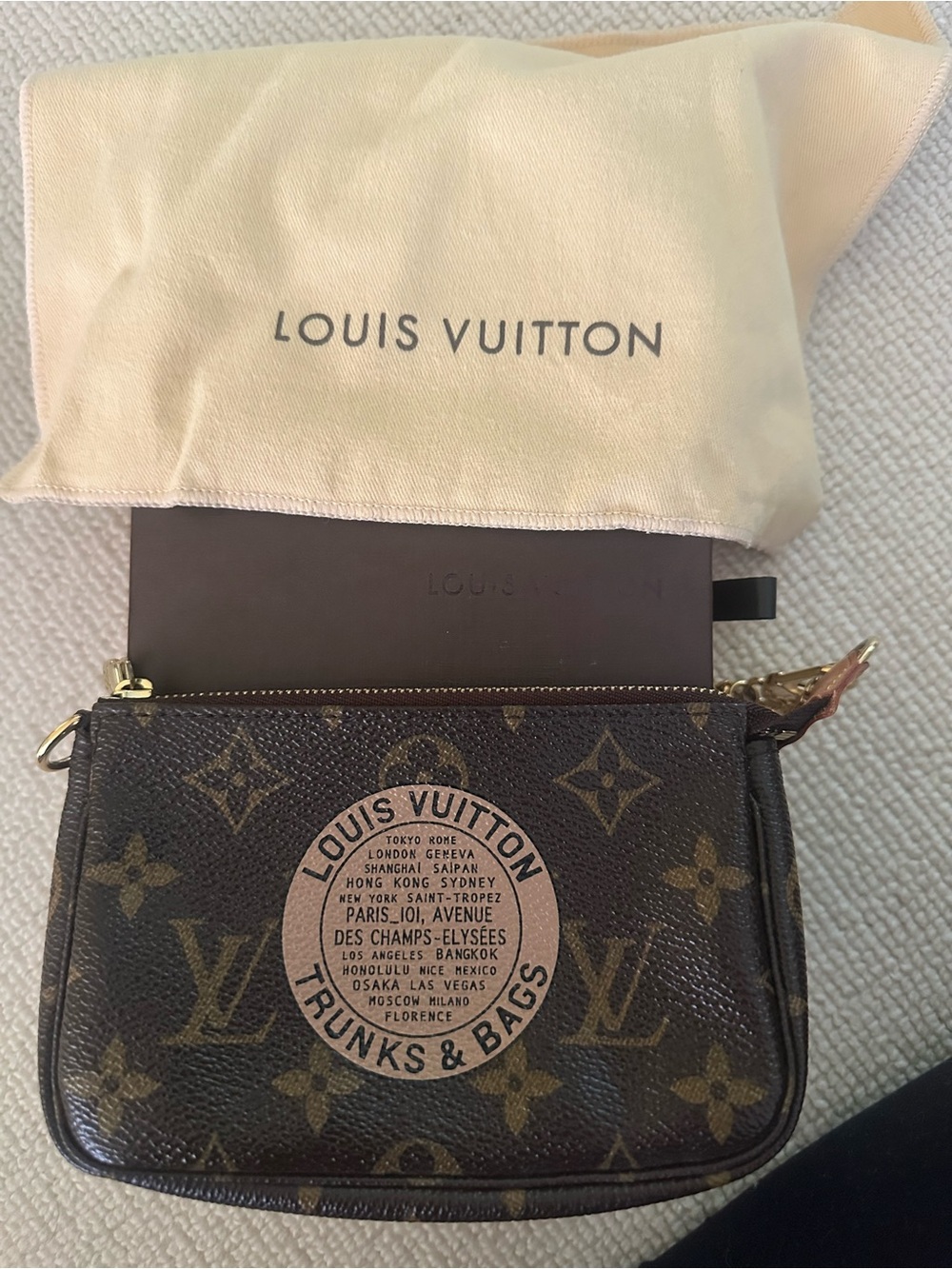 Louis Vuitton Monogram Canvas Mini Pochette with Chain - Brown - Picture 7 of 7